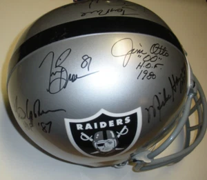 GENE UPSHAW,KEN STABLER,MIKE HAYNES +3 PSA/DNA SIGNED FULL SIZE REPLICA HELMET - Picture 1 of 6