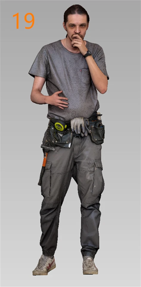 Resin 1/64 Diorama Worker Series Scene Prop Miniature Figure Standing worker 19 - Image 1 of 1