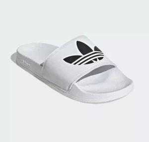 Adidas Originales Adilette Lite Blanco Negro Hombres Unisex Sandalias Toboganes TALLA 12 NUEVO EN CAJA - Imagen 1 de 7