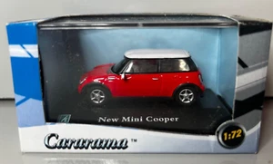 Cararama 1:72 Scale Diecast Car - New Mini Cooper Red/White Roof - Boxed New - Picture 1 of 1