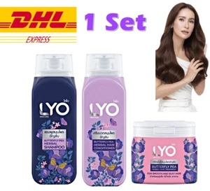 Set LYO Butterfly Pea Herbal Shampoo Conditioner Treatment Nourish Hair 200ml - Picture 1 of 7
