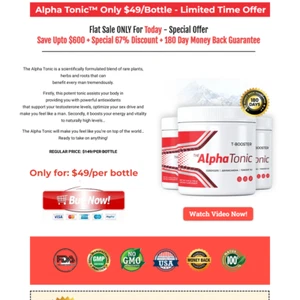 Alpha Tonic Landing Page Website Beautifully Designed Bug-Free Mobile Responsive - Picture 1 of 3