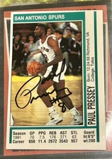 Paul Pressey 1991-1992 Panini Album Sticker Signature Signed Autograph AUTO TTM