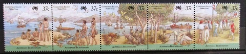 MINT 1988 CHRISTMAS ISLAND FIRST FLEET BICENTENARY STAMP STRIP Cover