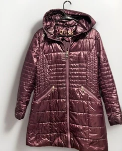 Guess Women's Quilted Long Puff Jacket Purple size M - Picture 1 of 5