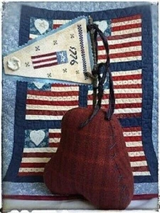 1776 Banderín y Campana Bordada~Muerte por Hilo/Lucy Beam - Imagen 1 de 1