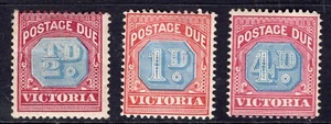 Victoria 3 x early mint postage due stamps - Bild 1 von 2