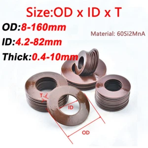 Belleville Disc Spring Disc Spring Washer ID 4.2-82mm OD 8-160mm Thick 0.4-10mm - Picture 1 of 10