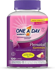 One A Day Women’s Prenatal Multivitamin Gummies Including Vitamin A, 120 Count - Picture 1 of 6