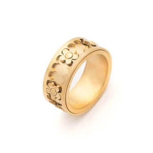 Kinekt Design - Spinning Flower Ring -  "Rachel Ring" - GOLD - Brand New - Picture 1 of 4