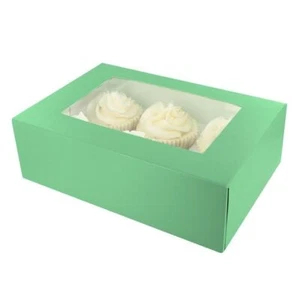 6/12 Cupcake Box - Brights - Jade Green - 3 Pack Sizes - Picture 1 of 1