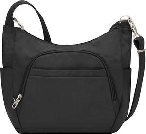 NWT Travelon Anti-Theft Cross Body Bucket Bag Handbag Purse Black - Picture 1 of 5