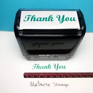 Thank You Rubber Stamp Green Ink Self Inking Ideal 4913 - Picture 1 of 4