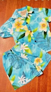 Conjunto de 2 piezas de camisa y pantalones cortos estampados florales estilo hawaiano para niños 18 meses - 24 meses verano - Imagen 1 de 4