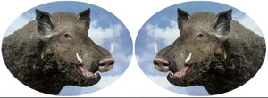 Wild Boars Decal Sticker Gifts Men Hunters Sportsmen Hogs Hunting L&R Facing (2) - Picture 1 of 1