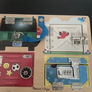 melissa and doug lock And Latch  board puzzle New Design - Picture 1 of 13