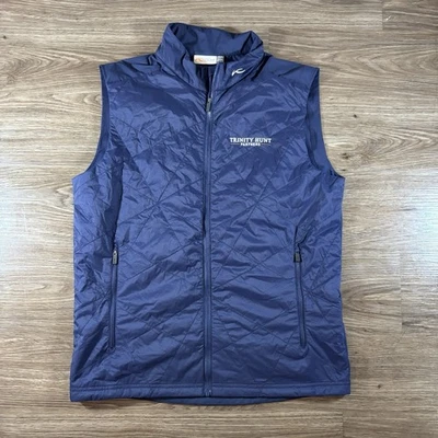 KJUS Retention Vest Mens 52 L Navy Gray Lightweight Zip Quilted Gray Golf Hybrid - Image 1 of 4