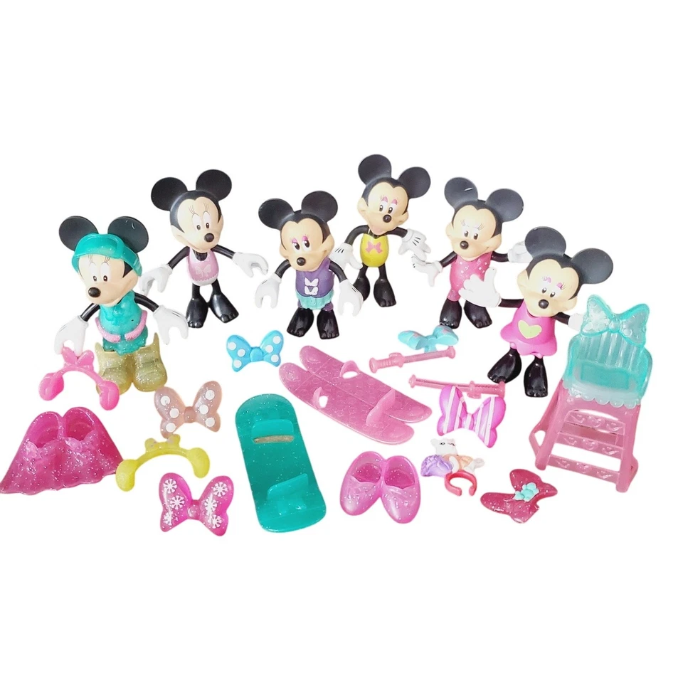 Mattel Disney Minnie Mouse Snap N’ Style Muñecas de Vestir Juguete Figuras Lote Grande Foto 1 de 4