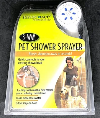 3 Way Pet Shower Sprayer with 8 Foot Hose and Quick Connect to Showerhead - Image 1 of 4