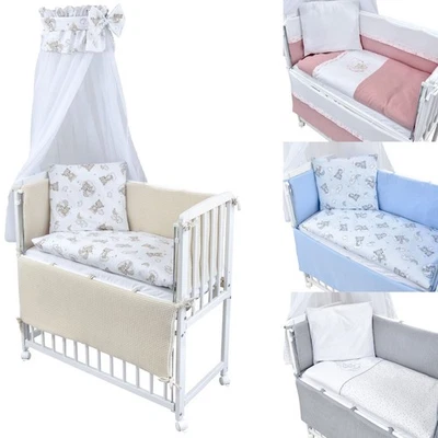 Beistellbett Babybett 90x40 weiß inkl. Matratze, Bettwäsche Set komplett - Bild 1 von 4