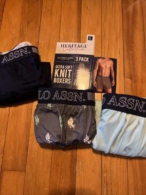 3-Pk U.S.Polo Assn мужчин эластичной трикотажа комфорт боксеры большой ультра мягкий открытая коробка - Изображение 1 из 4