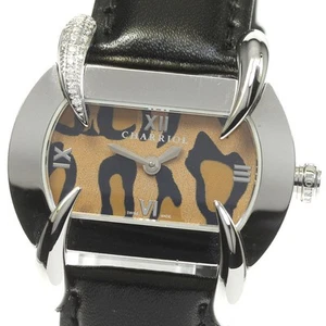 Charriol Kucha Ladies Watch Quartz Diamond SS Leather Brown 32mm New - Picture 1 of 6