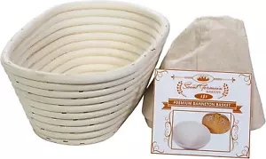 Premium Round Bread Banneton Basket with Liner - Perfect Brotform Proofing Baske - Picture 1 of 6