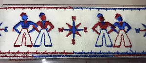 15 Yards of Vintage Nautical Red White Blue Embroidered Trim Sailors Compasses - Picture 1 of 5