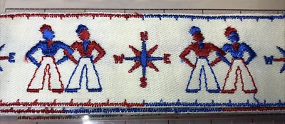 15 Yards of Vintage Nautical Red White Blue Embroidered Trim Sailors Compasses - Image 1 of 4