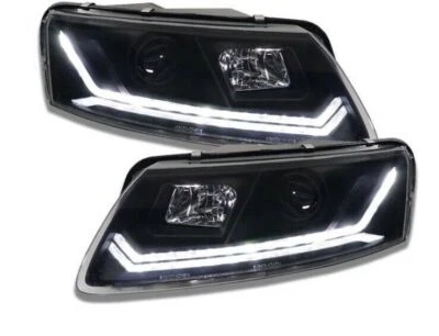 LED Tagfahrlicht Scheinwerfer für Audi A6 C6 (4F) 04-08 schwarz mit dynamischem  - Bild 1 von 4