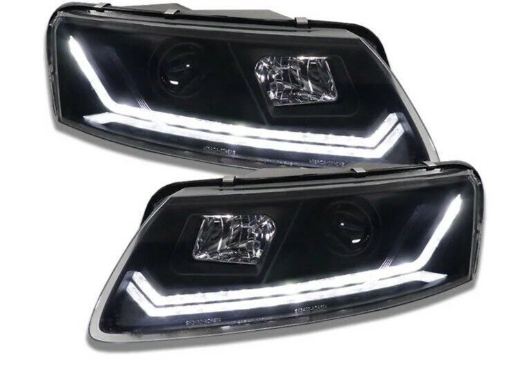 LED Tagfahrlicht Scheinwerfer für Audi A6 C6 (4F) 04-08 schwarz mit dynamischem  - Bild 1 von 4