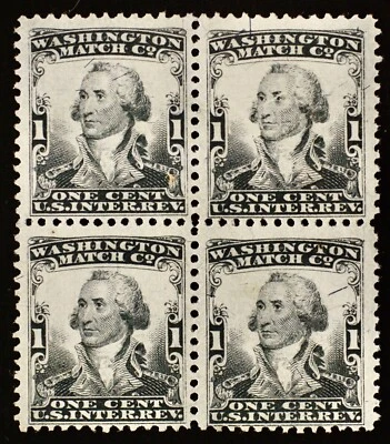 RO181b negro Washington Match Co. Troquel privado US Revenue Match & Medicine CV $200 Foto 1 de 2