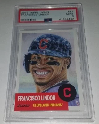 2018 Topps Living #61 Francisco Lindor Card Graded PSA 9 Mint Sold Out - Image 1 of 2