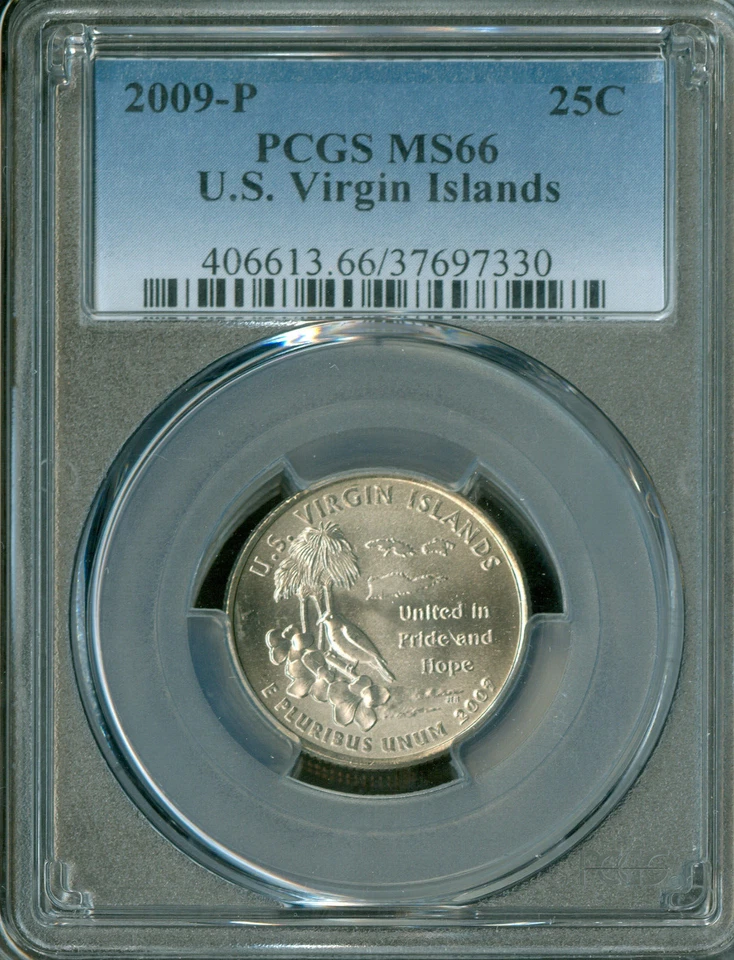 2009 P US VIRGIN ISLAND STATE QUARTER PCGS MS66 BUSINESS STRIKE   . - Image 1 of 4