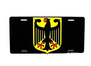 GERMAN FLAG COAT OF ARMS EAGLE METAL CAR LICENSE PLATE.GERMANY FLAG BUNDESFLAGGE - Picture 1 of 15