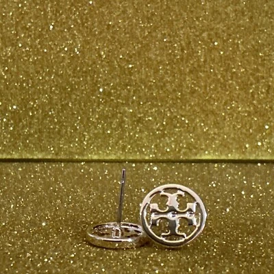 Tory Burch Miller Logo Circle Stud Earrings / Gold - Image 1 of 4