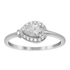 Pear White Cz 925 Sterling Silver Women Engagement Ring