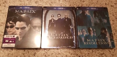 THE MATRIX TRILOGY Steelbook Blu-ray Collection RELOADED REVOLUTIONS Region-Free - Image 1 of 3
