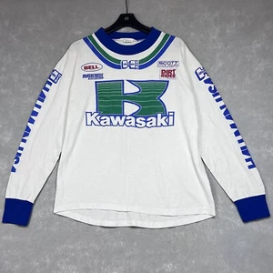 Vintage Kawasaki Motocross Shirt Racing Jersey Men Large AHRMA MX KX BMX 80s 90s - Picture 1 of 16