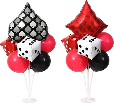 Casino Theme Party Decorations Casino Balloon Stands for Table Birthday (2 Sets) - Image 1 of 4
