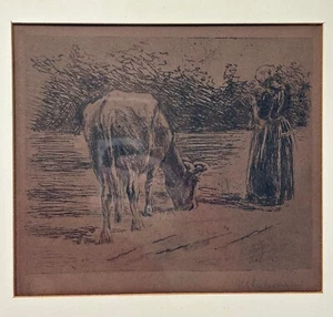Max Liebermann Graphik Junge Hirtin - Bild 1 von 5