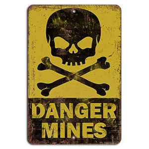 Letrero rústico Danger Mines - Imagen 1 de 1