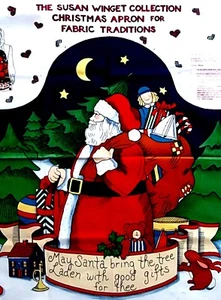 Susan Winget Santa Christmas Apron Fabric Panel Cut and Sew - Picture 1 of 5