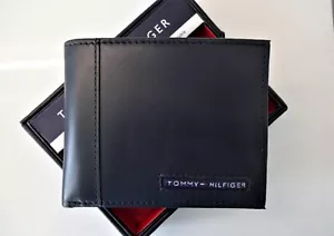 Men's Tommy Hilfiger Leather Wallet Card Slots 'Cambridge' Bi Fold Wallet, Black - Imagen 1 de 4