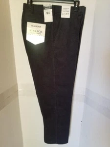 HAGGAR Stretch Corduroy Chino Premium Flex Waist Straight Gray Pants 38X29 - NWT - Picture 1 of 2