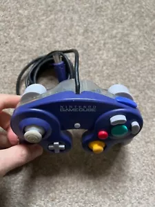 Official Nintendo Gamecube Controller - Indigo \ Clear - Tested and Working - Picture 1 of 4