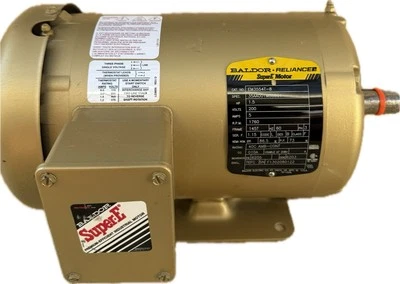 Baldor Reliance Super-E EM3554T-8 Industrial Motor – 1.5HP 3PH 200V 145T Frame - Image 1 of 4