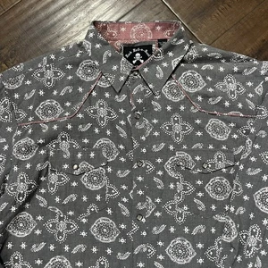 Rock Roll N Soul Pearl Snap Shirt Herren 3XL Western Paisley All Over Cowboy NEU - Bild 1 von 13