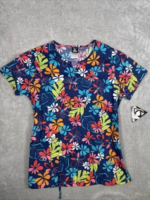 Cherokee Scrub Top Women’s Floral Short Sleeve Medical Uniform Size Small - Image 1 of 4