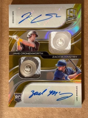 2021 Spectra RC Dual Jersey Autographs Gold #16 Jake Cronenworth/Zach McKinstry - Image 1 of 3